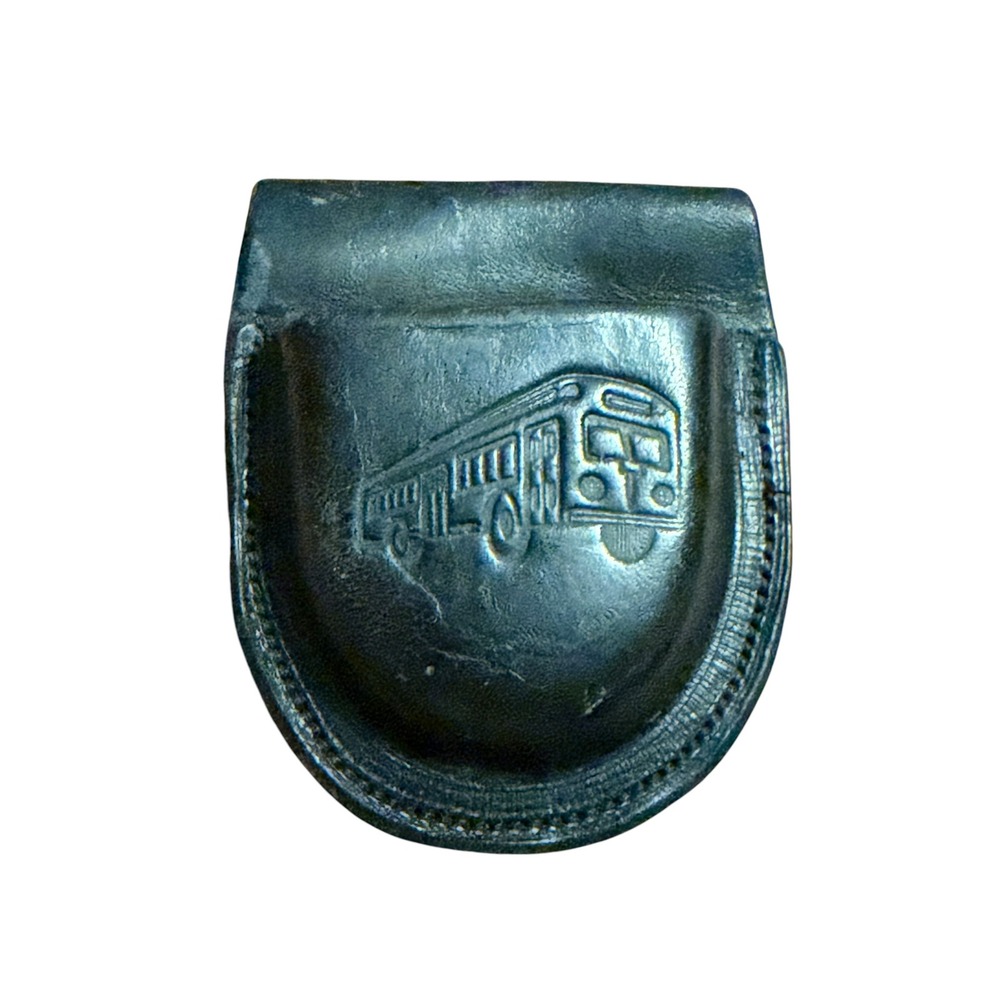 Vintage Leather Bus Driver Coin Changer Pouch Belt Loop Holster Black Utility